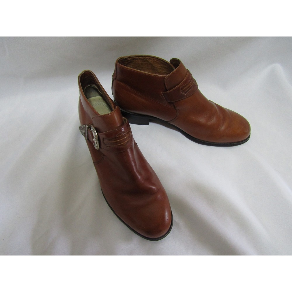 Ariat Ankle Boots Womens 9B Brown Good Western Buckle Leather Low Heel